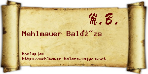 Mehlmauer Balázs névjegykártya